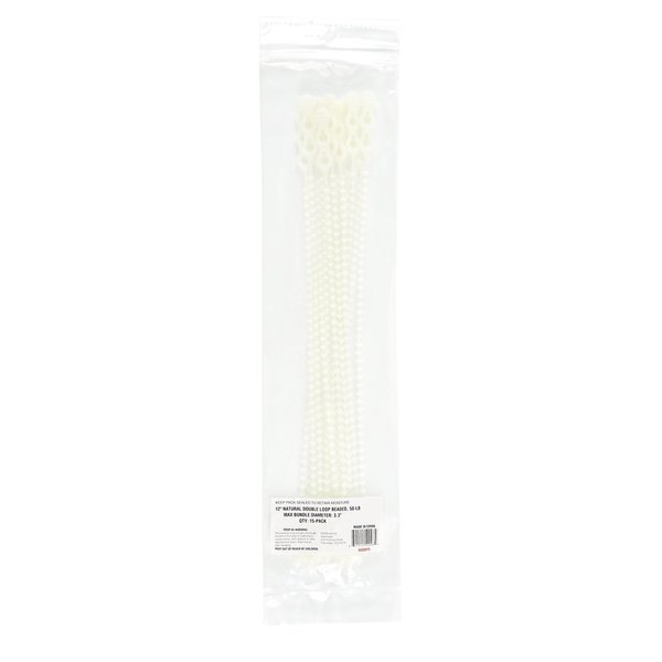 South Main Hardware 12-in  Double Loop Beaded 50-lb, Natural, 15 Speciality Tie 222075